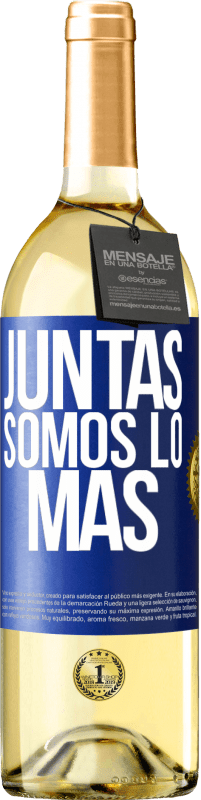 29,95 € Envío gratis | Vino Blanco Edición WHITE Juntas somos lo más Etiqueta Azul. Etiqueta personalizable Vino joven Cosecha 2024 Verdejo