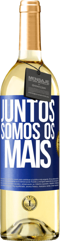 29,95 € Envio grátis | Vinho branco Edição WHITE Juntos somos os mais Etiqueta Azul. Etiqueta personalizável Vinho jovem Colheita 2023 Verdejo