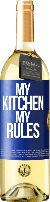 29,95 € Free Shipping | White Wine WHITE Edition My kitchen, my rules Blue Label. Customizable label Young wine Harvest 2024 Verdejo