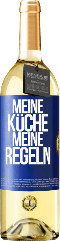 29,95 € Kostenloser Versand | Weißwein WHITE Ausgabe Meine Küche, meine Regeln Blaue Markierung. Anpassbares Etikett Junger Wein Ernte 2023 Verdejo