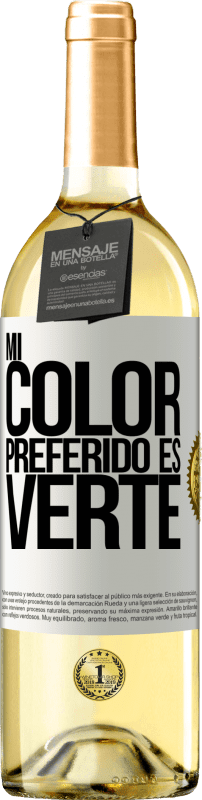 29,95 € Бесплатная доставка | Белое вино Издание WHITE Mi color preferido es: verte Белая этикетка. Настраиваемая этикетка Молодое вино Урожай 2023 Verdejo