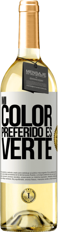 29,95 € Envío gratis | Vino Blanco Edición WHITE Mi color preferido es: verte Etiqueta Blanca. Etiqueta personalizable Vino joven Cosecha 2023 Verdejo