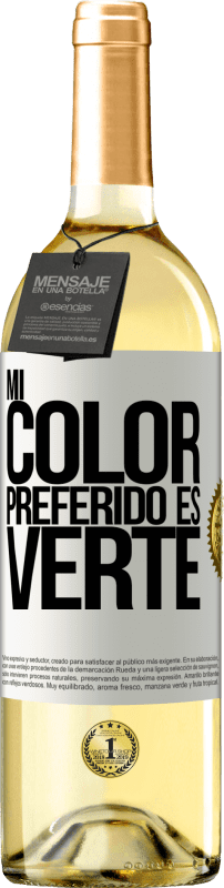 29,95 € Kostenloser Versand | Weißwein WHITE Ausgabe Mi color preferido es: verte Weißes Etikett. Anpassbares Etikett Junger Wein Ernte 2024 Verdejo