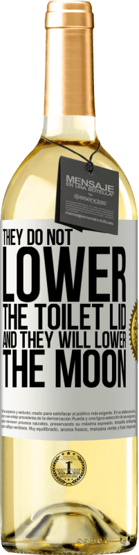 29,95 € Free Shipping | White Wine WHITE Edition They do not lower the toilet lid and they will lower the moon White Label. Customizable label Young wine Harvest 2023 Verdejo