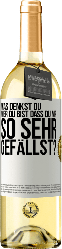 29,95 € Kostenloser Versand | Weißwein WHITE Ausgabe Was denkst du,wer du bist, dass du mir so sehr gefällst? Weißes Etikett. Anpassbares Etikett Junger Wein Ernte 2024 Verdejo