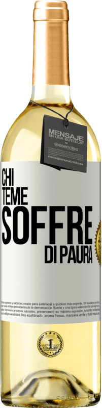 29,95 € Spedizione Gratuita | Vino bianco Edizione WHITE Chi teme, soffre di paura Etichetta Bianca. Etichetta personalizzabile Vino giovane Raccogliere 2024 Verdejo