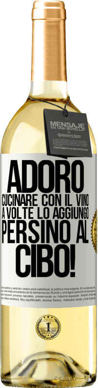 29,95 € Spedizione Gratuita | Vino bianco Edizione WHITE Adoro cucinare con il vino. A volte lo aggiungo persino al cibo! Etichetta Bianca. Etichetta personalizzabile Vino giovane Raccogliere 2024 Verdejo