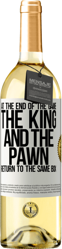 29,95 € Бесплатная доставка | Белое вино Издание WHITE В конце игры король и пешка возвращаются в одну и ту же коробку Белая этикетка. Настраиваемая этикетка Молодое вино Урожай 2023 Verdejo