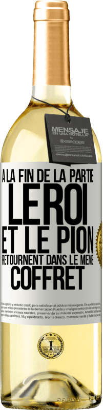 29,95 € Envoi gratuit | Vin blanc Édition WHITE A la fin de la partie le roi et le pion retournent dans le même coffret Étiquette Blanche. Étiquette personnalisable Vin jeune Récolte 2024 Verdejo