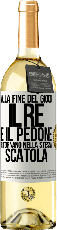 29,95 € Spedizione Gratuita | Vino bianco Edizione WHITE Alla fine del gioco, il re e il pedone ritornano nella stessa scatola Etichetta Bianca. Etichetta personalizzabile Vino giovane Raccogliere 2024 Verdejo