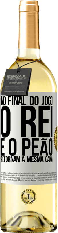 29,95 € Envio grátis | Vinho branco Edição WHITE No final do jogo, o rei e o peão retornam à mesma caixa Etiqueta Branca. Etiqueta personalizável Vinho jovem Colheita 2024 Verdejo