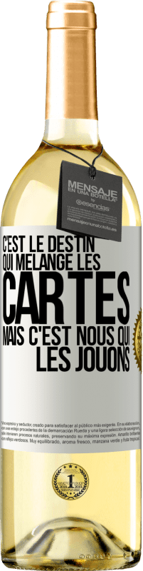 29,95 € Envoi gratuit | Vin blanc Édition WHITE C'est le destin qui mélange les cartes, mais c'est nous qui les jouons Étiquette Blanche. Étiquette personnalisable Vin jeune Récolte 2025 Verdejo