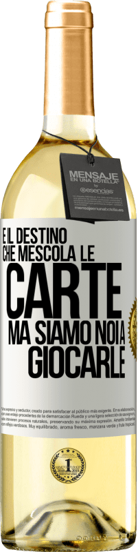 29,95 € Spedizione Gratuita | Vino bianco Edizione WHITE È il destino che mescola le carte, ma siamo noi a giocarle Etichetta Bianca. Etichetta personalizzabile Vino giovane Raccogliere 2024 Verdejo