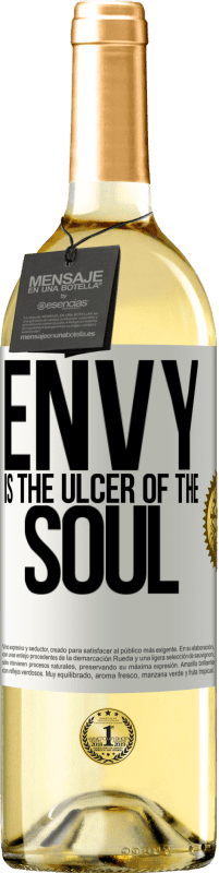 29,95 € Free Shipping | White Wine WHITE Edition Envy is the ulcer of the soul White Label. Customizable label Young wine Harvest 2023 Verdejo