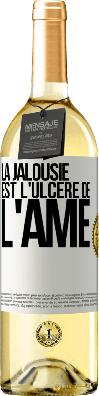 29,95 € Envoi gratuit | Vin blanc Édition WHITE La jalousie est l'ulcère de l'âme Étiquette Blanche. Étiquette personnalisable Vin jeune Récolte 2024 Verdejo