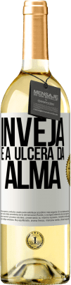 29,95 € Envio grátis | Vinho branco Edição WHITE Inveja é a úlcera da alma Etiqueta Branca. Etiqueta personalizável Vinho jovem Colheita 2025 Verdejo