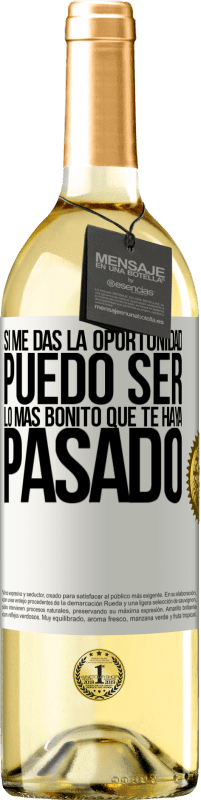 29,95 € Envío gratis | Vino Blanco Edición WHITE Si me das la oportunidad, puedo ser lo más bonito que te haya pasado Etiqueta Blanca. Etiqueta personalizable Vino joven Cosecha 2024 Verdejo