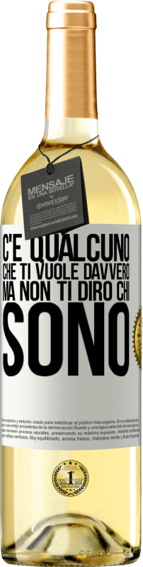 29,95 € Spedizione Gratuita | Vino bianco Edizione WHITE C'è qualcuno che ti vuole davvero, ma non ti dirò chi sono Etichetta Bianca. Etichetta personalizzabile Vino giovane Raccogliere 2024 Verdejo