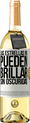 29,95 € Envío gratis | Vino Blanco Edición WHITE Las estrellas no pueden brillar sin oscuridad Etiqueta Blanca. Etiqueta personalizable Vino joven Cosecha 2024 Verdejo