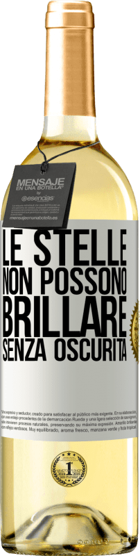 29,95 € Spedizione Gratuita | Vino bianco Edizione WHITE Le stelle non possono brillare senza oscurità Etichetta Bianca. Etichetta personalizzabile Vino giovane Raccogliere 2024 Verdejo