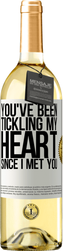29,95 € Бесплатная доставка | Белое вино Издание WHITE Ты щекотал мое сердце с тех пор, как я встретил тебя Белая этикетка. Настраиваемая этикетка Молодое вино Урожай 2023 Verdejo