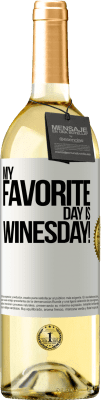 29,95 € Spedizione Gratuita | Vino bianco Edizione WHITE My favorite day is winesday! Etichetta Bianca. Etichetta personalizzabile Vino giovane Raccogliere 2025 Verdejo