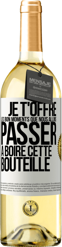 29,95 € Envoi gratuit | Vin blanc Édition WHITE Je t'offre les bon moments que nous allons passer à boire cette bouteille Étiquette Blanche. Étiquette personnalisable Vin jeune Récolte 2023 Verdejo