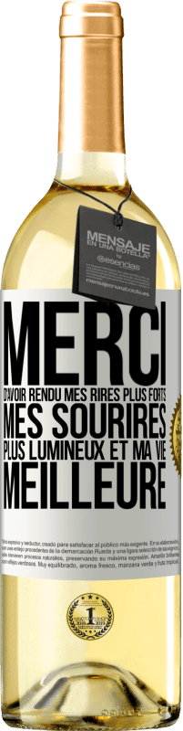 29,95 € Envoi gratuit | Vin blanc Édition WHITE Merci d'avoir rendu mes rires plus forts, mes sourires plus lumineux et ma vie meilleure Étiquette Blanche. Étiquette personnalisable Vin jeune Récolte 2024 Verdejo