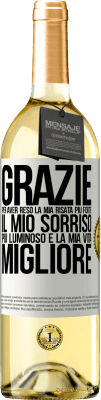 29,95 € Spedizione Gratuita | Vino bianco Edizione WHITE Grazie per aver reso la mia risata più forte, il mio sorriso più luminoso e la mia vita migliore Etichetta Bianca. Etichetta personalizzabile Vino giovane Raccogliere 2023 Verdejo