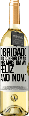 29,95 € Envio grátis | Vinho branco Edição WHITE Obrigado por confiar em nós por mais um ano. Feliz Ano Novo Etiqueta Branca. Etiqueta personalizável Vinho jovem Colheita 2024 Verdejo