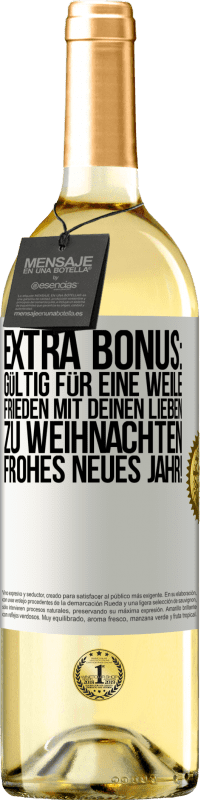 29,95 € Kostenloser Versand | Weißwein WHITE Ausgabe Extra Bonus: gültig für eine Weile Frieden mit deinen Lieben zu Weihnachten. Frohes neues Jahr! Weißes Etikett. Anpassbares Etikett Junger Wein Ernte 2025 Verdejo