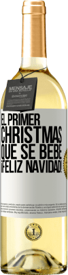 29,95 € Envío gratis | Vino Blanco Edición WHITE El primer christmas que se bebe. Feliz navidad! Etiqueta Blanca. Etiqueta personalizable Vino joven Cosecha 2024 Verdejo
