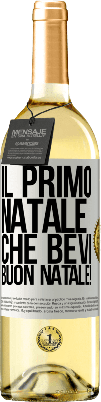 29,95 € Spedizione Gratuita | Vino bianco Edizione WHITE Il primo Natale che bevi. Buon natale! Etichetta Bianca. Etichetta personalizzabile Vino giovane Raccogliere 2024 Verdejo