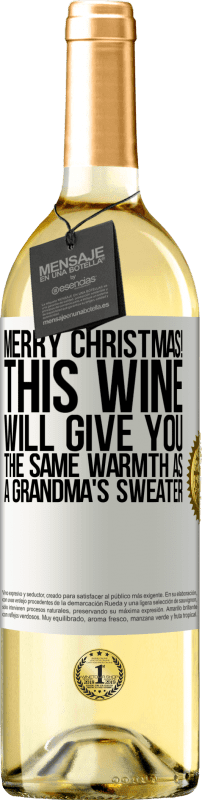 29,95 € Бесплатная доставка | Белое вино Издание WHITE Счастливого Рождества! Это вино подарит вам такое же тепло, как бабушкин свитер Белая этикетка. Настраиваемая этикетка Молодое вино Урожай 2023 Verdejo