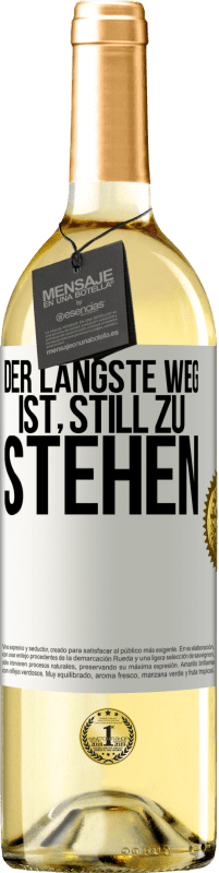 29,95 € Kostenloser Versand | Weißwein WHITE Ausgabe Der längste Weg ist, still zu stehen Weißes Etikett. Anpassbares Etikett Junger Wein Ernte 2024 Verdejo