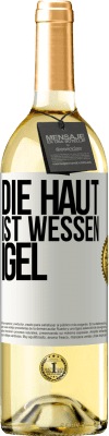 29,95 € Kostenloser Versand | Weißwein WHITE Ausgabe Die Haut ist wessen Igel Weißes Etikett. Anpassbares Etikett Junger Wein Ernte 2024 Verdejo