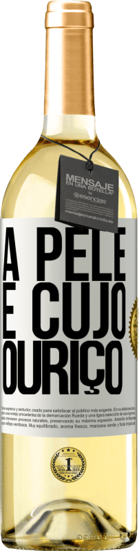 29,95 € Envio grátis | Vinho branco Edição WHITE A pele é cujo ouriço Etiqueta Branca. Etiqueta personalizável Vinho jovem Colheita 2025 Verdejo