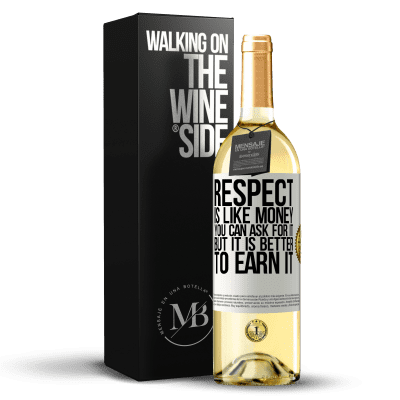 «Respect is like money. You can ask for it, but it is better to earn it» WHITE Edition