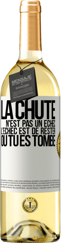 29,95 € Envoi gratuit | Vin blanc Édition WHITE La chute n'est pas un échec. L'échec est de rester où tu es tombé Étiquette Blanche. Étiquette personnalisable Vin jeune Récolte 2024 Verdejo