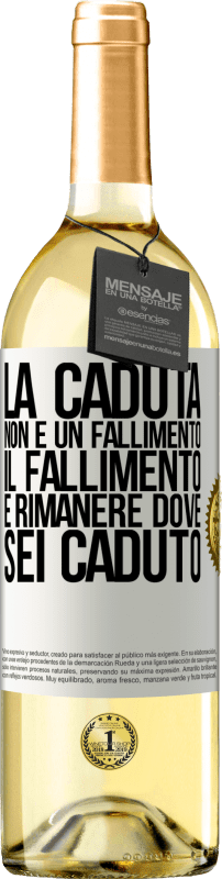 29,95 € Spedizione Gratuita | Vino bianco Edizione WHITE La caduta non è un fallimento. Il fallimento è rimanere dove sei caduto Etichetta Bianca. Etichetta personalizzabile Vino giovane Raccogliere 2024 Verdejo