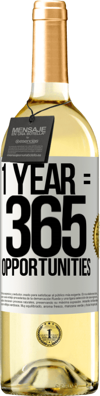 29,95 € 免费送货 | 白葡萄酒 WHITE版 1 year 365 opportunities 白标. 可自定义的标签 青年酒 收成 2023 Verdejo