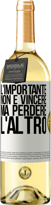 29,95 € Spedizione Gratuita | Vino bianco Edizione WHITE L'importante non è vincere, ma perdere l'altro Etichetta Bianca. Etichetta personalizzabile Vino giovane Raccogliere 2024 Verdejo