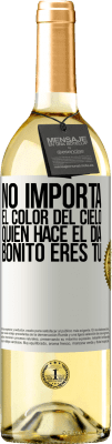 29,95 € Envío gratis | Vino Blanco Edición WHITE No importa el color del cielo. Quien hace el día bonito eres tú Etiqueta Blanca. Etiqueta personalizable Vino joven Cosecha 2023 Verdejo