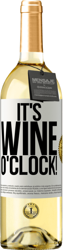 29,95 € Envio grátis | Vinho branco Edição WHITE It's wine o'clock! Etiqueta Branca. Etiqueta personalizável Vinho jovem Colheita 2024 Verdejo