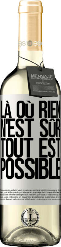 29,95 € Envoi gratuit | Vin blanc Édition WHITE Là où rien n'est sûr, tout est possible Étiquette Blanche. Étiquette personnalisable Vin jeune Récolte 2024 Verdejo