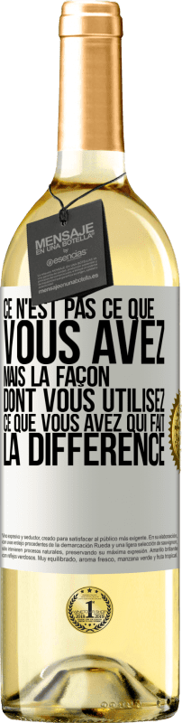 29,95 € Envoi gratuit | Vin blanc Édition WHITE Ce n'est pas ce que vous avez, mais la façon dont vous utilisez ce que vous avez qui fait la différence Étiquette Blanche. Étiquette personnalisable Vin jeune Récolte 2024 Verdejo