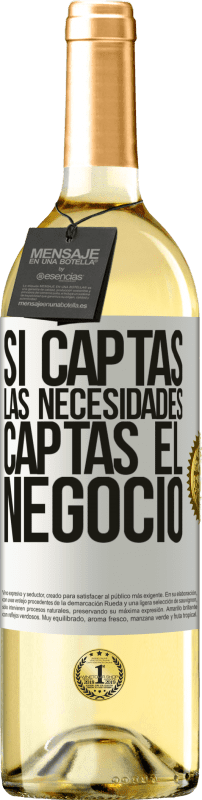 29,95 € Envío gratis | Vino Blanco Edición WHITE Si captas las necesidades, captas el negocio Etiqueta Blanca. Etiqueta personalizable Vino joven Cosecha 2024 Verdejo