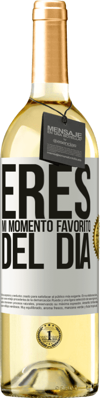 29,95 € Envío gratis | Vino Blanco Edición WHITE Eres mi momento favorito del día Etiqueta Blanca. Etiqueta personalizable Vino joven Cosecha 2023 Verdejo