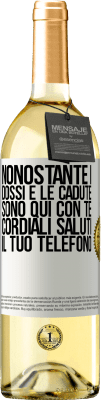 29,95 € Spedizione Gratuita | Vino bianco Edizione WHITE Nonostante i dossi e le cadute, sono qui con te. Cordiali saluti, il tuo telefono Etichetta Bianca. Etichetta personalizzabile Vino giovane Raccogliere 2023 Verdejo