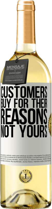29,95 € Free Shipping | White Wine WHITE Edition Customers buy for their reasons, not yours White Label. Customizable label Young wine Harvest 2025 Verdejo